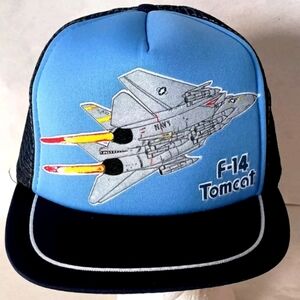 Vintage 1990s F-14 Tomcat Navy Jet Fighter Mesh Baseball Cap Hat New NOS OSFM